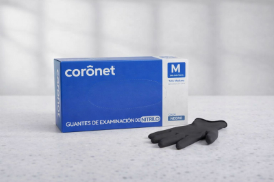 Guante Examen Nitrilo Negro Caja X 100 Coronet M