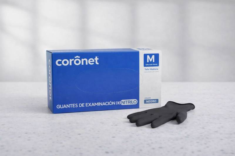 Guante Examen Nitrilo Negro Caja X 100 Coronet M