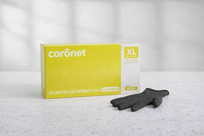 Guante Examen Nitrilo Negro Caja X 100 Coronet Xl