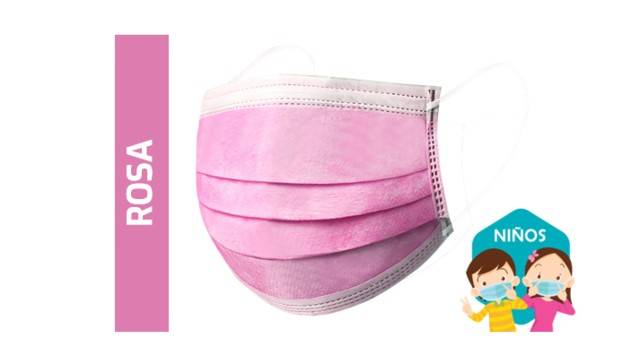Barbijo Quirurgico Tricapa Niño Rosa X10