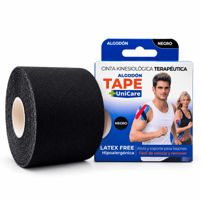 Unicare Tape Cinta Kinesiologica Alg 5Cmx5Mt Negro
