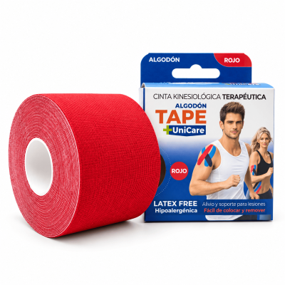 Unicare Tape Cinta Kinesiologica Alg 5Cmx5Mt Rojo
