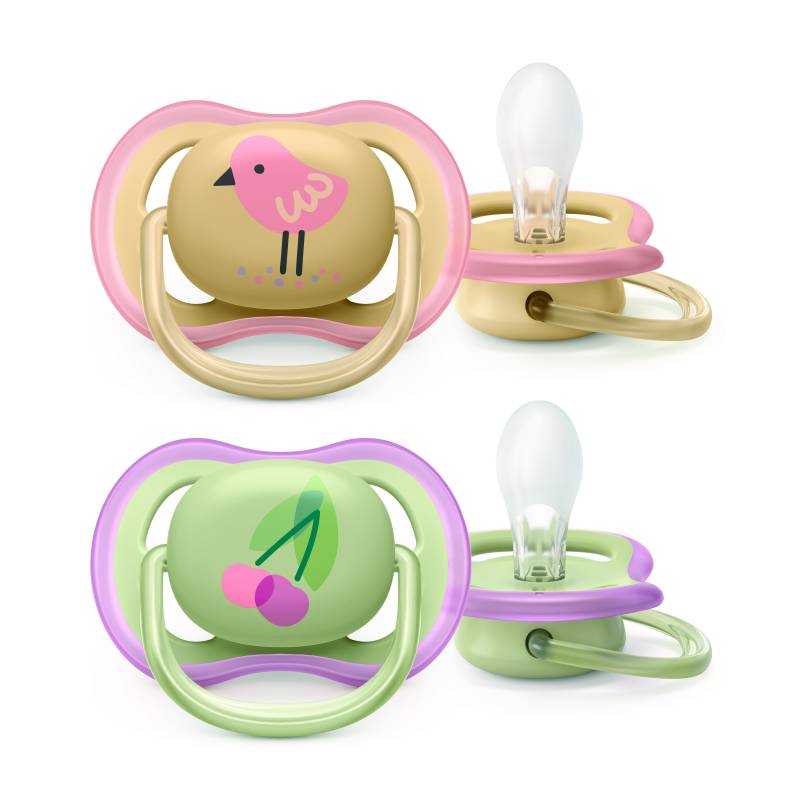 Scf 085/13 Chupete Ultra Air Deco 0-6M X2 Cereza Y Pajaro