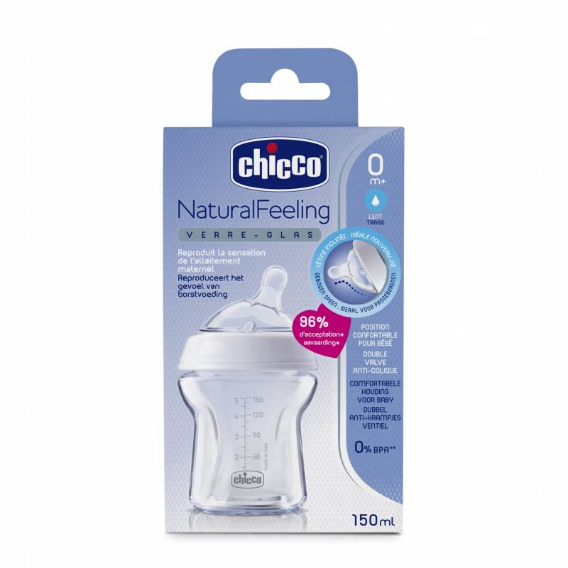 Mamadera Vidrio Nat Feel 150Ml